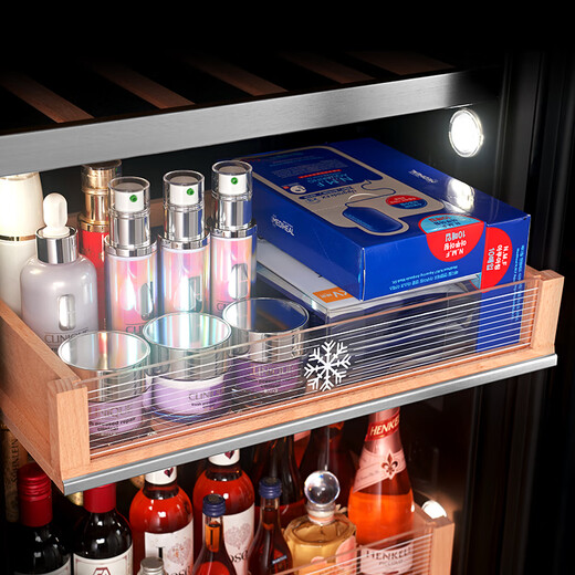 PULADI Frequency Converter Double Door Red Wine Cabinet Constant Temperature Double Door Double Temperature Wine Cabinet Home Living Room Refrigerator Office Tea Villa Liquor Beverage Commercial Fresh-keeping Display Cabinet Embedded Ultra-Thin Frequency Converter Double Door-1.78 Meters High-Wine Cabinet Ice Bar Style 490L