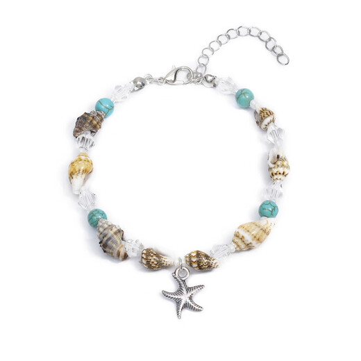 
Pangdonglai Quality Shell Bracelet Starfish Conch Turquoise Adjustable Bohemian Ethnic Necklace Seaside SL-1349