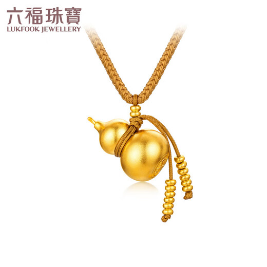 Bijoux Liufu, Fu Man, Héritage familial, Gold, Fu Lu, Money, Fu, Gold Gourd, pendentif en or, corde de cou, prix F63G0046DS, 13.83G (y compris le coût de la main-d'œuvre 1411 yuan) Version agrandie