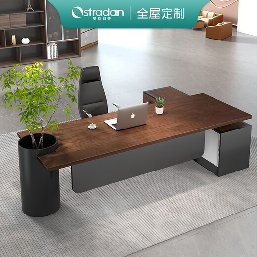 Oscarden simple modern solid wood boss desk CEO high-end executive desk study office desk leadership log workbench length-width-height-thickness Customized contact customer service