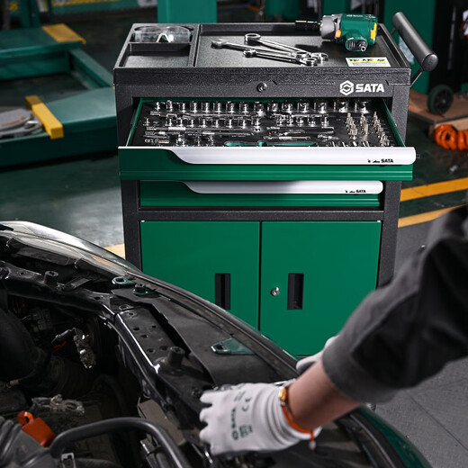 SATA tool storage cabinet workbench 95125 95126 drawer type auto repair tool cart pre-order 4 drawers 2 door tool cart 95125