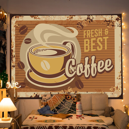 Pure tone retro American hanging cloth cafe beer decoration background cloth restaurant atmosphere matching tapestry cloth internet celebrity photo XFJ401 1 meter wide 0.7 meters high free installation package