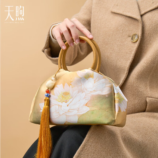 PmSix母亲节礼物送妈妈实用女包非遗蚕丝新中式国风旗袍手提单肩女包