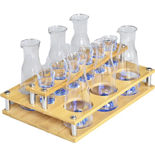 Cooper Blue Mountain crystal glass high-end white wine glass set with scale wine divider and jug set for household light luxury spirits one cup Green Pine Sky Ming 2 pots 2 cups