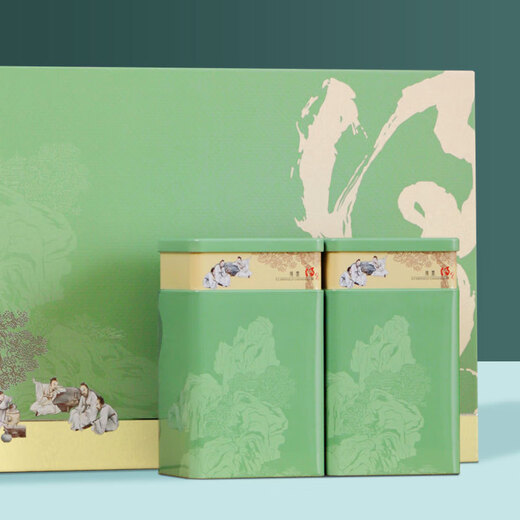 Boxin carefully selected Dexian green tea gift box tea green tea Longjing Biluochun green tea spring tea tea for your own consumption Dexian Longjing green tea two cans gift box 200g
