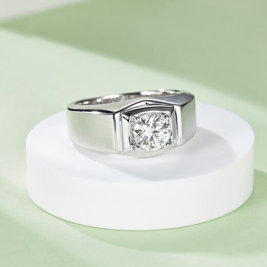 AVHEPT950 platinum D color cultivated diamond male couple ring female 1 carat customized wedding gift Chinese Valentine's Day frosted men's ring Junlang platinum-50 points D color VVS 16-23 circle can be noted