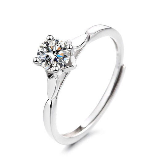 EothPT950 platinum moissanite diamond four-leaf clover ring for girls platinum ring Valentine's Day birthday gift for girlfriend PT950 platinum moissanite four-leaf clover ring + certificate