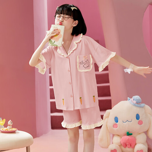 Mannido filles pyjamas d'été coton pur petite fille new enfants vêtements de maison bébé cardigan shorts shorts combinais