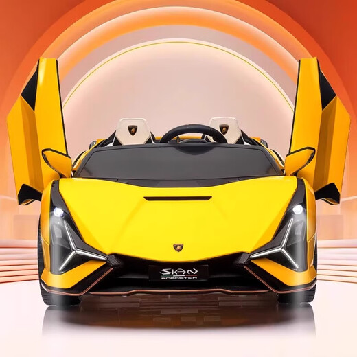 ChiNami children's car can seat adults Lamborghini children's electric car four-wheel parent-child sports car baby remote control toy car green top with MP3 music player