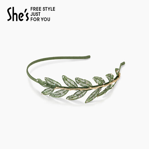 She s Qianzi Rousseau holiday original hair hoop light luxury high-end pressed hair headband hairpin hair accessories birthday gift for girlfriend green D0