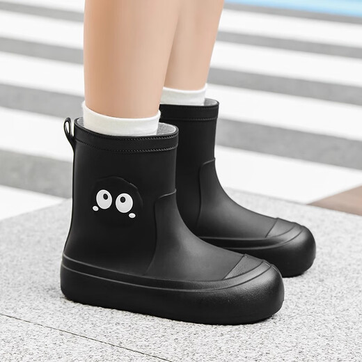 Nette süße Regenstiefel für Frauen japanische Erwachsene, die modische Regenstiefel im Freien im Freien im Freien regnerische Tage wasserdichte Anti-Rutsch-Verschleiß-Bestands-resistenter weicher Gummischuhe weiße Einzelschicht S für 35-36 Fuß