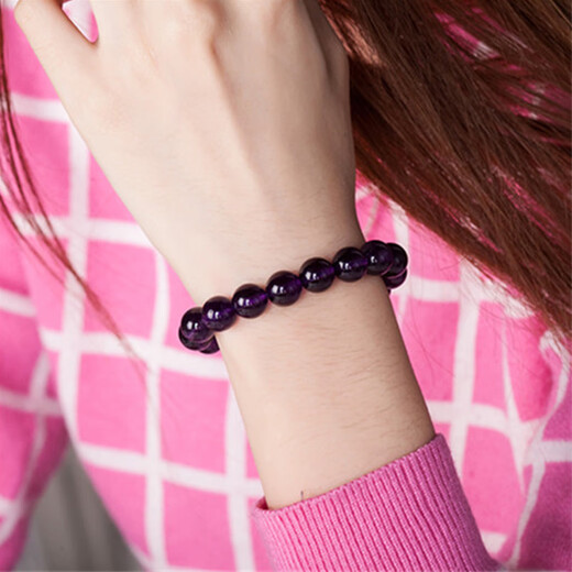 BOSFRU collection-grade Uruguayan amethyst bracelet, good luck to women, natural crystal bracelet, transfer beads, high-end gift for girlfriend, collection-grade amethyst bracelet-6mm