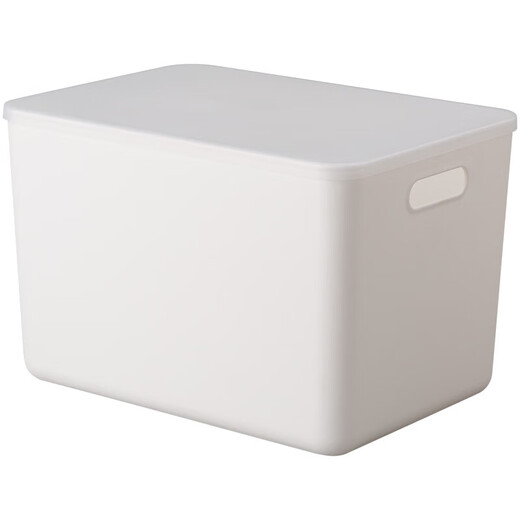Yushe plastic sundry storage box with lid large storage box household plastic clothing storage box snack book storage box N108 white with lid 45*31*25.8cm