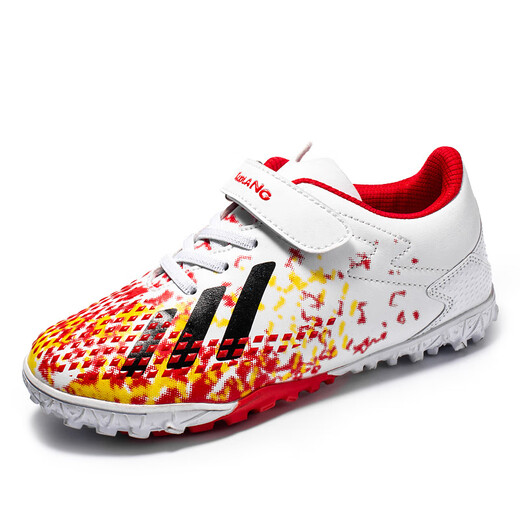 
FEELACES high-value Ronaldo football shoes men's broken nails tf long nails ag Messi artificial grass white student children's training shoes 6199 broken nails white blue 35