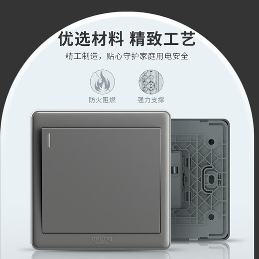 Delixi CD815 series QSE862T8/2/SH two-position eight-core network computer socket (category six) starry gray