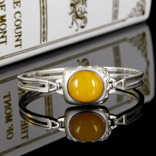 Mingpo Shijia Silver S925 Amber Bracelet Natural Beeswax Bracelet Women's Baltic Bracelet Jewelry Birthday Gift Authentic