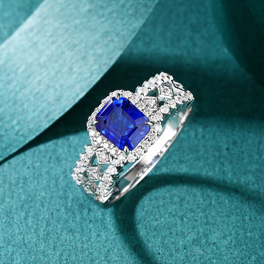 HEEKAIYI Ring Women's Royal Sapphire Ring Luxury Jewelry Chinese Valentine's Day Birthday Gift for Wife and Girlfriend Sapphire Ring (1.38ct/Selected Flawless)