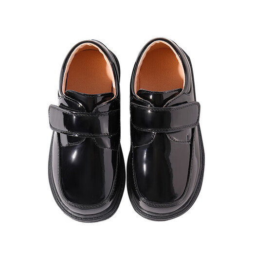 Romon boy leather shoes student casual boy British style graduation performance shoes children black 38