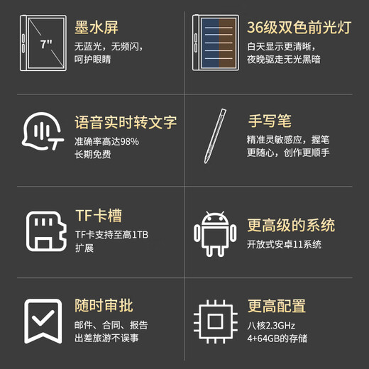 BIGME大我 B751 7英寸智能办公本墨水屏电子书阅读器手写本电纸书电子笔记本电子纸  海天蓝保护套套装