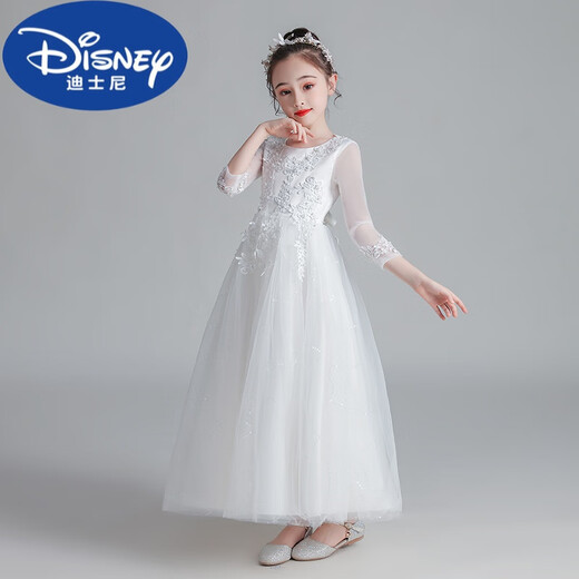 Disney (Disney) Vestido de cumpleaños para niñas Vestido de princesa de alta gama Flores para niños Flores de novia Vestido de boda Piano Ropa de rendimiento BX683 Rosa de camarón 120 cm