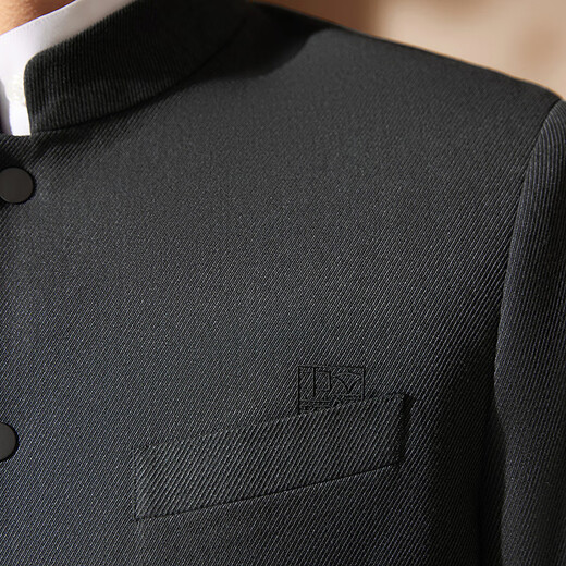 柒牌【中华立领】西服男士秋冬款商务休闲正装斜纹肌理单西装外套