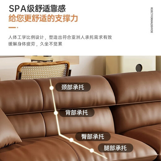 品族意式真皮沙发纳帕真皮沙发客厅小户型直排沙发PZ-688 1.7米双b