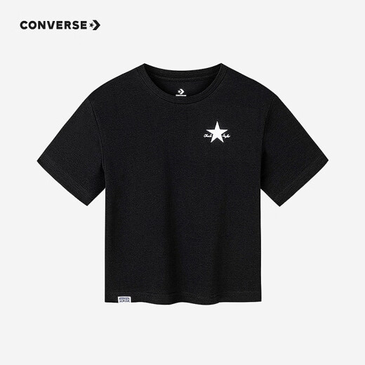Converse匡威儿童装男童夏季新款中大童女童休闲T恤CNVN-TE-F723 正黑色 90 /52 【建议身高86-92cm】