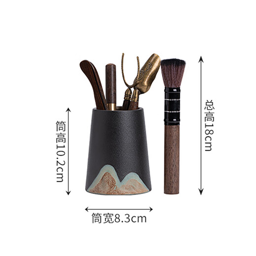 Su's ceramic tea set accessories tea ceremony hand-painted six gentlemen solid wood tea clip cup clip