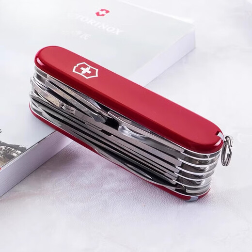 
Gift Swiss Army Knife 91MM16795 Outdoor Multifunctional Knife Folding Knife 60 9cm9cm Red