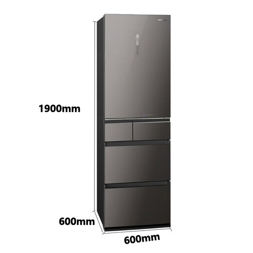 Panasonic NR-E411BG-XT automatic ice making air-cooled frost-free glass multi-door household built-in refrigerator official quality home appliances tail stock NR-E411BG-XT 380L amber brown brand new