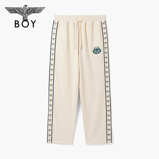 BOY LONDON男女同款长裤logo印花学院风卡其色阔腿裤N15053 卡其色 XS