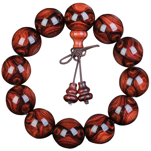 Fat Donglai's same style Chinese Valentine's Day gift Hainan Huanghuali old material bracelets for men with grimaces and eyes with x-patterns 15mm 15 pieces