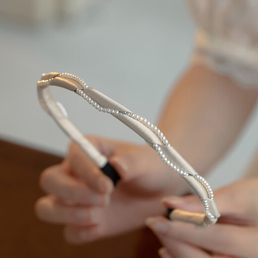 Xiang Wan Hairband Hairpin Retro Elegant Pearl Hairband Women's High-end Style Outing Versatile Thin Headband Temperament Hairpin Headgear