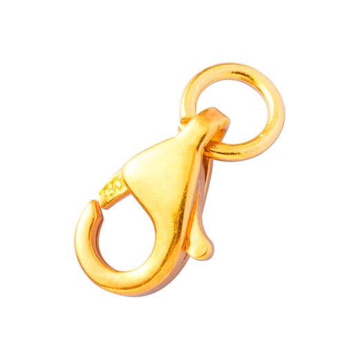 Fat Donglai's same style 18k gold universal buckle head thickened spring buckle lobster buckle necklace buckle pearl diy accessories gold No. 9 18K ancient gold split ring * 1 about 0
