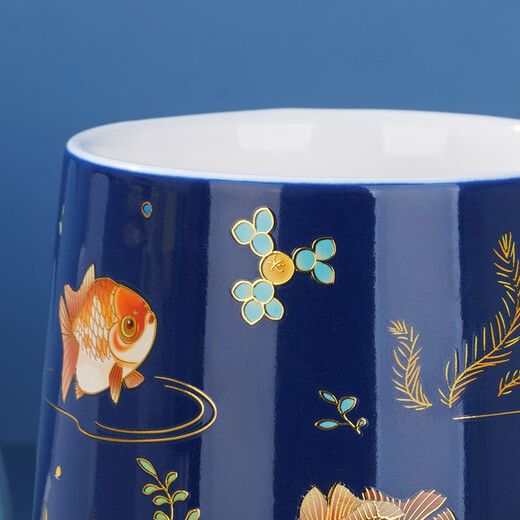 Palace Museum Culture Palace Cat Playing with Fish Mug Ceramic Cup Water Cup Coffee Cup Souvenir Palace Museum Cultural and Creative Gifts Gift Box 400ml