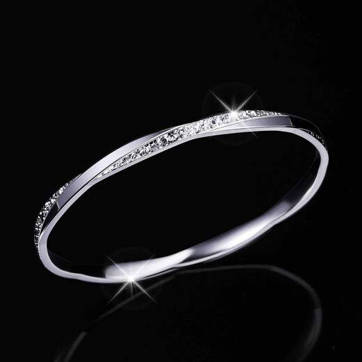 LAOLATU Platinum Bracelet for Women PT950 Platinum Ambilight Bracelet for Women Light Luxurious Chinese Valentine's Day Gift for Girlfriend and Wife PT950 Platinum Ambilight Bracelet Inner diameter 54mm Weight 19.32g Thickness about 4mm