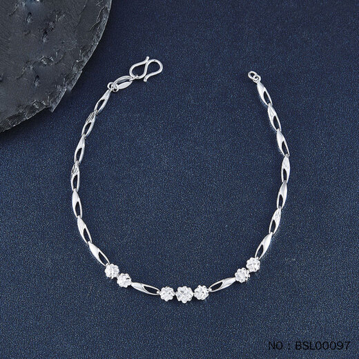 Kaibaolou PT950 platinum bracelet for women, platinum watermelon bead double layer bead AB chain bracelet New Year's Day gift 17cm6.13g