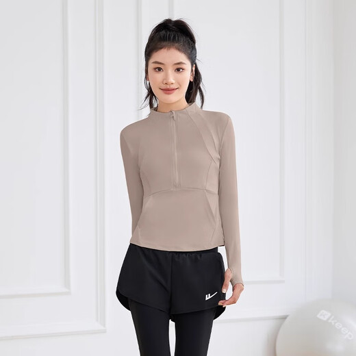 Pull back yoga clothes for women, professional morning running, high elasticity, Pilates training clothes, fitness clothes, slimming tops, sportswear, summer 31008H, coffee color 2XL, recommended 145-160Jin Jin is equal to 0.5 kg