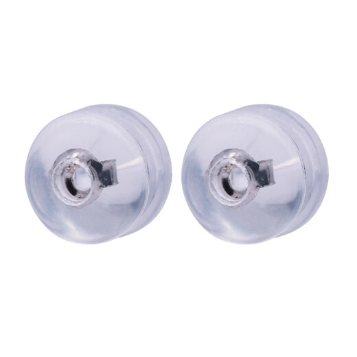 Yuyao 18k gold ear plugs, silicone ear buckles, ear stud plugs, anti-falling, anti-slip, advanced fixed gold 750 gold back plugs, two pairs of white 18k ear plugs (imported)