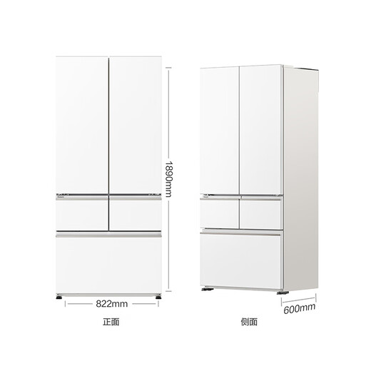 Panasonic state subsidy Big Seal 2.0 ultra-thin fully embedded 515-liter French-style multi-door refrigerator first-class energy efficiency intelligent control self-cleaning automatic ice-making household refrigerator White NR-JE52TGA-W