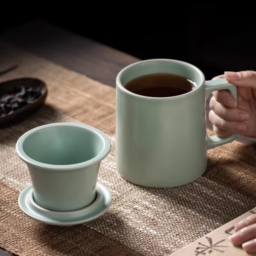 Xin Yu Li Ru kiln tea cup tea separation cup souvenir father birthday gift for men to give father and teacher retirement souvenirs