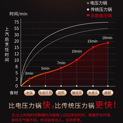 German explosion-proof 304 stainless steel induction cooker universal gas open flame pressure cooker household pressure cooker large commercial pot upgraded to supreme explosion-proof 4-6 people 22cm 5L