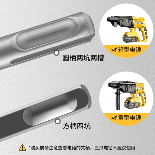 People's electric hammer drill square handle four-pit through-wall cement concrete wall opening construction impact drill bit 6*150
