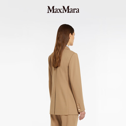 
MaxMara [Zhenxuan Huixiang] Spring and summer women's double-breasted knitted jacket jacket 6911014106 camel 40
