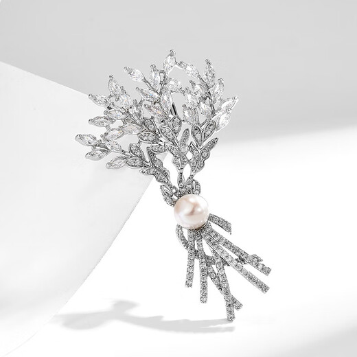 Marco Bizzarri brand light luxury wheat ear brooch, high-end feminine and exquisite accessories, luxury pearl corsage, high-end Teacher's Day gift, Mid-Autumn Festival gift, Mother's Day gift for mom