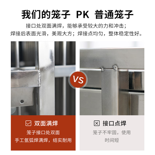 HKML double-layer stainless steel dog cage, hospital cage, small dog multi-layer mother cage, display cabinet, pet supermarket, hospital foster care cage, 2nd floor, 5 doors, 158*70*140cm, front face steel bar 304 material, new foster care cage (steel plate + steel rod)