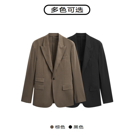 GXG男装  零压系列含羊毛商务休闲西装男士西服外套 24年春新品 黑色 S