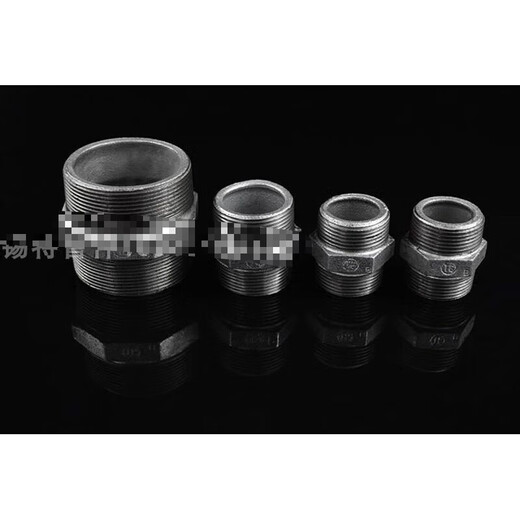 Galvanized hexagonal outer wire to wire inner joint double-ended threaded straight-through Malleable steel galvanized pipe fittings wire connection for fire water heating DN8 (2 points) outer diameter 13mm good quality