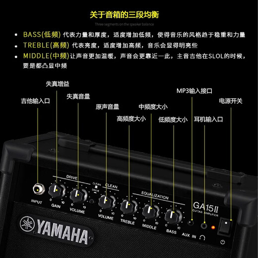 Yamaha Audio GA15II Electric Acoustic Guitar Bass Box Speaker Playing and Singing Original Distortion Mix GA15II Guitar Speaker