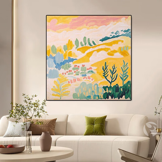 Mopai restaurant decoration painting hand-painted oil painting American flower high-end living room texture hanging painting square mural without punching icing on the cake 60*60cm hand-painted oil painting
